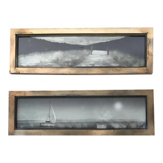 Twilight Sail Framed Photographs - A Pair For Sale
