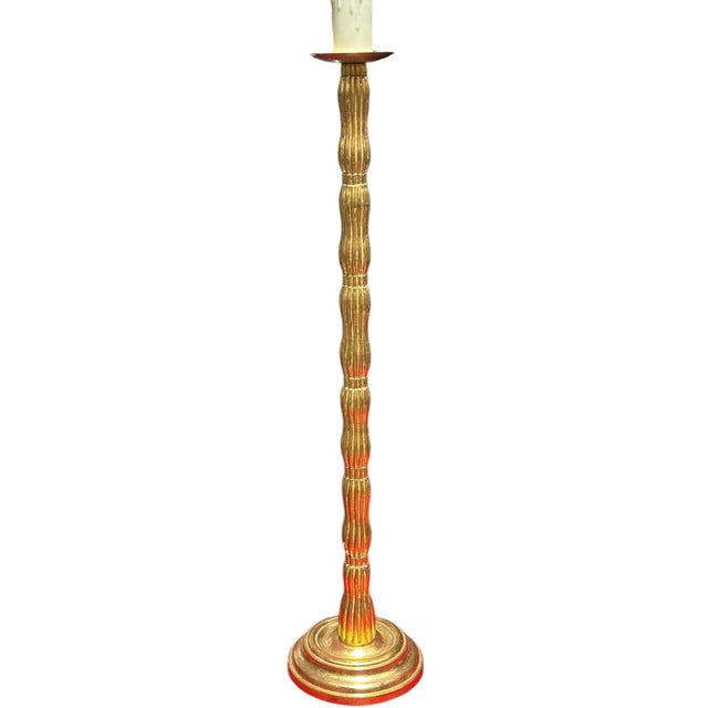 Regency Style Tall Giltwood Candlestick Lamp