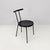 Italian Modern Round Black Wood and Metal Chair, 1980s For Sale - Image 3 of 18