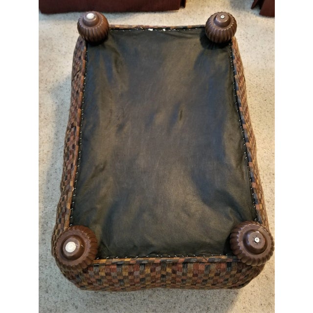 Custom Tufted Upholstered Ottoman For Sale - Image 4 of 7