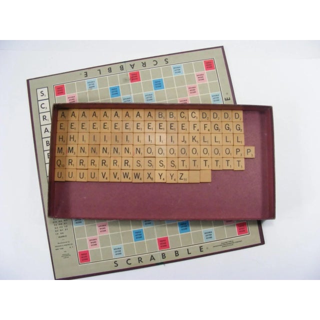 Mid 20th Century 1953 Scrabble Board Game Word Game in Burgundy Box For Sale - Image 5 of 13