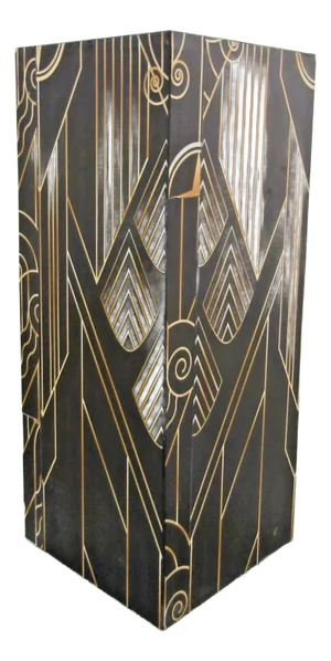 1980s Art Deco Design Wood Pedestal or Plant Stand