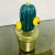 2000 - 2009 2000s Italian Teal Gold Green Murano Art Glass Cactus Plant With Yellow Flowers For Sale - Image 5 of 13