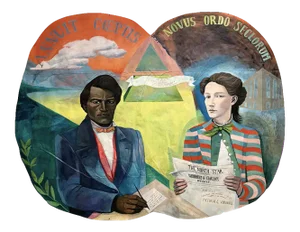 Victoria Woodhull and Frederick Douglass by Valerie Suter, Unframed Art Print, 45x30