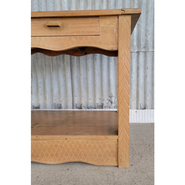 Coronado Furniture Hand Carved Rustic Rancho Hacienda Monterey Console Table 1940's For Sale - Image 4 of 12
