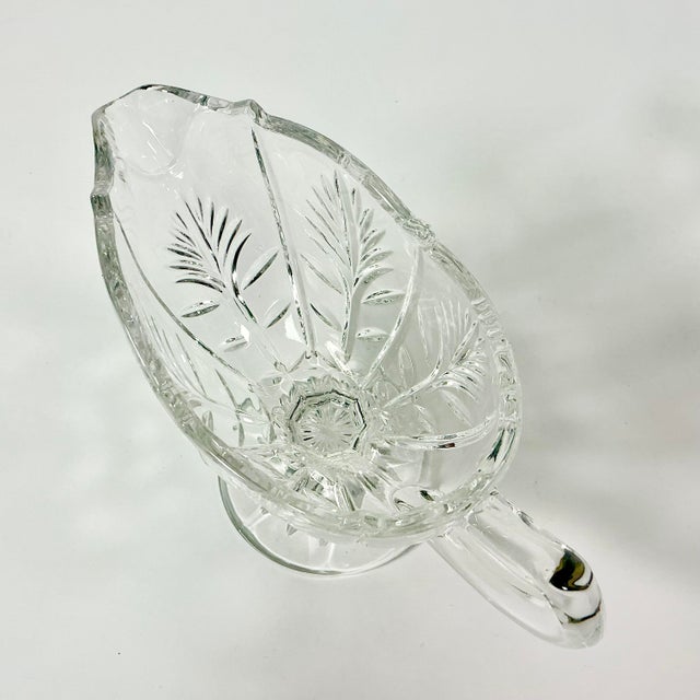 1980s Vintage Hollywood Regency Chippendale Slovakia Cut Crystal Gravy Boats - A Pair. For Sale - Image 11 of 17