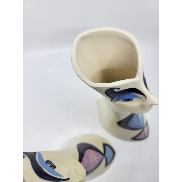 Ceramic Vintage French Anthropomorphic Vases by Gabrielle Mackiewicz, 1970, Set of 2 For Sale - Image 7 of 8