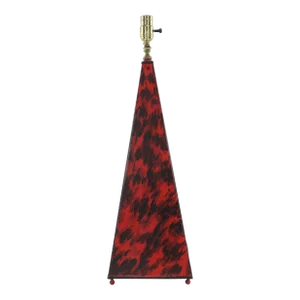 Vintage Hand Painted Tortoise Shell Obelisk Shape Table Lamp