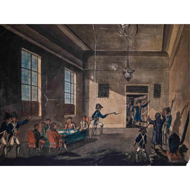 Celestin Deshayes, The Catch, Original Drawing, Mid-19th-Century For Sale