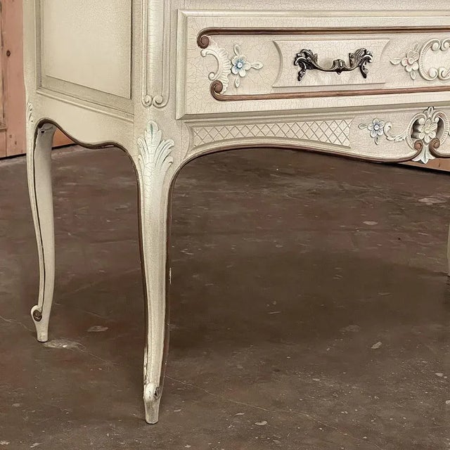 Wood Vintage French Provincial Painted Commode For Sale - Image 7 of 13