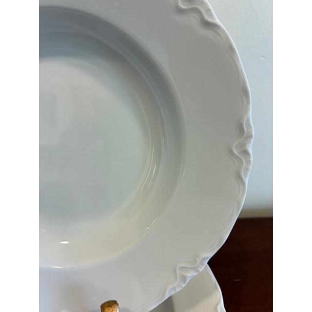 Mid 20th Century Hutschenreuther Bavaria White Porcelain Soup Bowls - Set of 4 For Sale - Image 10 of 13