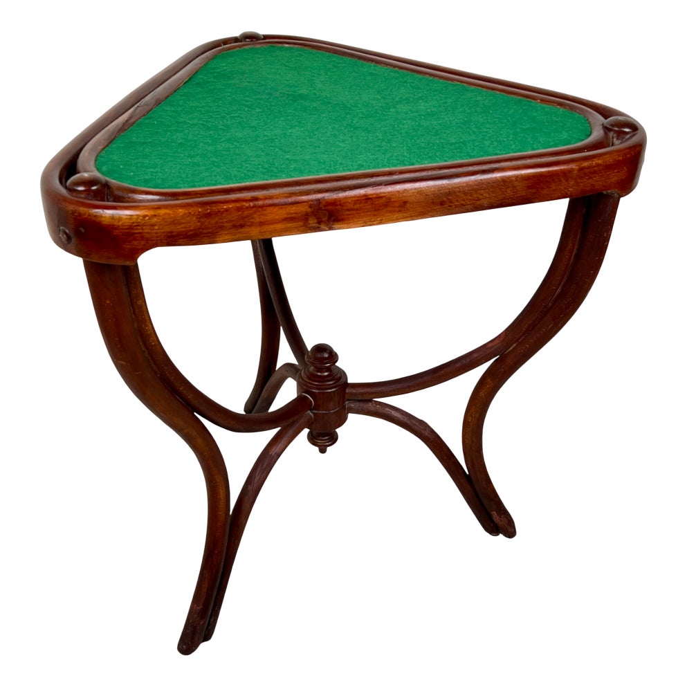 Triangular Bentwood Card Table from Thonet, 1900s | Chairish