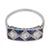 Contemporary Art Deco Inspired Old Cut Diamond Sapphire Platinum Dinner Ring, Size 7.75 For Sale - Image 3 of 6