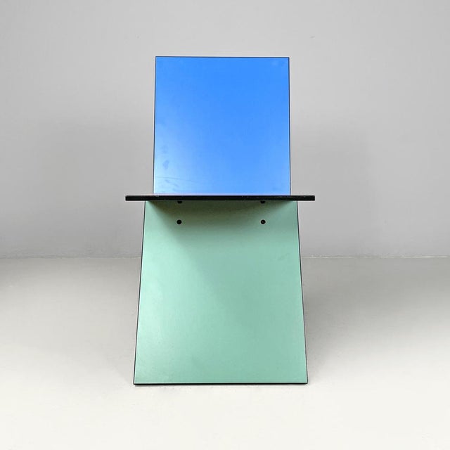 Swedish postmodern colorful formica chair Vilbert by Verner Panton for Ikea 1993 Chair model Vilbert in blue, purple,...