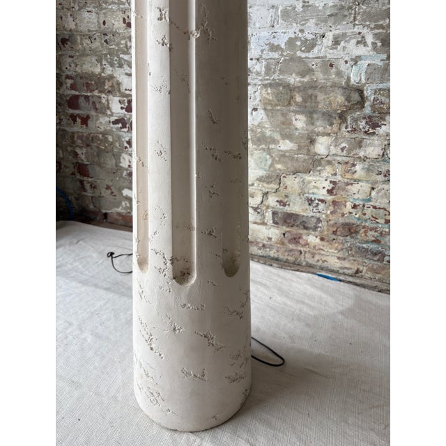 Vintage Greek Column Style Floor Lamp in Textured Plaster Finish For Sale - Image 4 of 11
