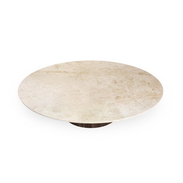 Not Yet Made - Made To Order Elliptical Coffee Table Valleyra in Crema Marble from Stone Valley For Sale - Image 5 of 6