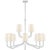 Reagan Grande Two Tier Chandelier in Polished Nickel and Crystal with Linen Shades Designer: Chapman & Myers Canopy: 6"...