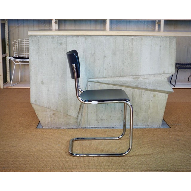Metal Black S43 Cantilever Chairs by Mart Stam & Marcel Breuer for Thonet, 2010s, Set of 4 For Sale - Image 7 of 13
