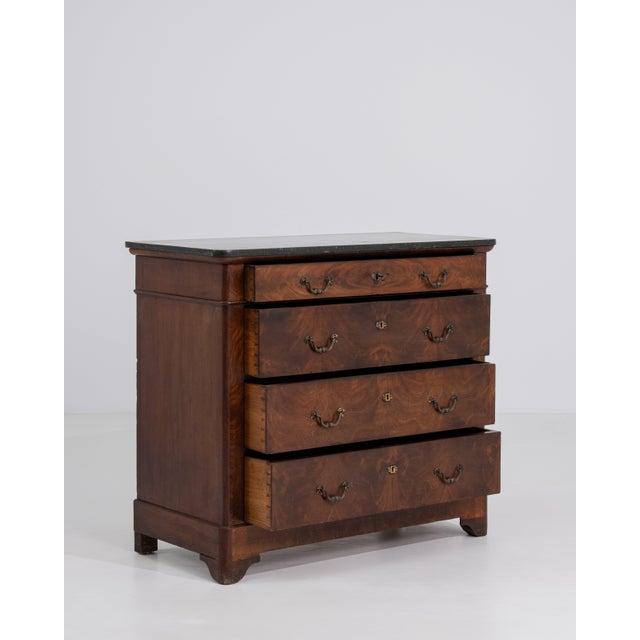 Mahogany Biedermeier Marble-Top Buffet, Antique, France, Circa 1860 For Sale - Image 13 of 15