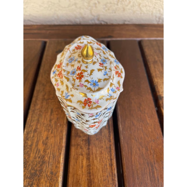 Limoges, France Vintage French Limoges Porcelain Hexagon Trinket Box Sugar Bowl For Sale - Image 4 of 6