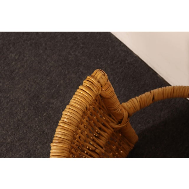 Large Vintage Woven Wicker Catchall / Magazine / Log Holder Basket For Sale - Image 16 of 16