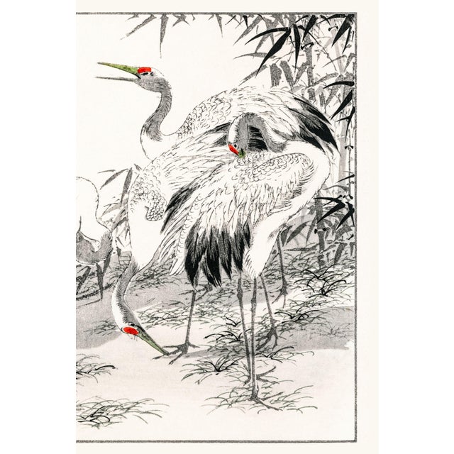 Not Yet Made - Made To Order Japanese Cranes Among Bamboo, Vintage Japanese Art Print Reproduction, 48" X 32" For Sale - Image 5 of 11