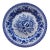 Contemporary Blue & White Porcelain Floral Design Decorative Plate For Sale