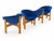 1970s Set of Four Scandinavian Modern Blue Upholstered Tub Chairs With Oak Tripod Bases For Sale - Image 5 of 7