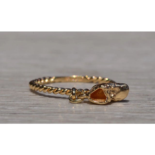 Contemporary The Cape San Blas: Yellow Gold Baby Shoe Ring For Sale - Image 3 of 10