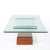 Mid-Century Modernage Curved Glass Cocktail Table W/ Rectilinear Walnut Base For Sale - Image 11 of 14