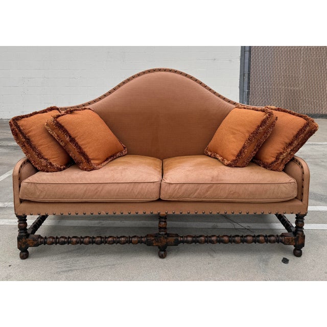 Wood Charles Pollock for William Switzer Jacobean Sofa Settee For Sale - Image 7 of 8