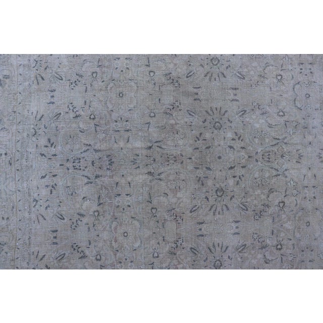 Early 20th Century All-Over Floral Design Antique Persian Khorassan Rug in Muted Shades of Cream Green and Buttery Yellow For Sale - Image 10 of 13