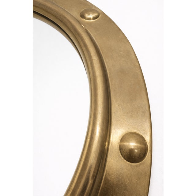 Peerage England Brass Porthole Mirror, 1950 For Sale - Image 4 of 6