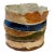 1970's Brutalist Art Pottery Striped Slab Oval Vase For Sale