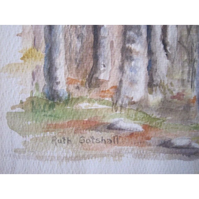 Vintage Fall Watercolor Painting. Signed Gotshall For Sale - Image 4 of 6
