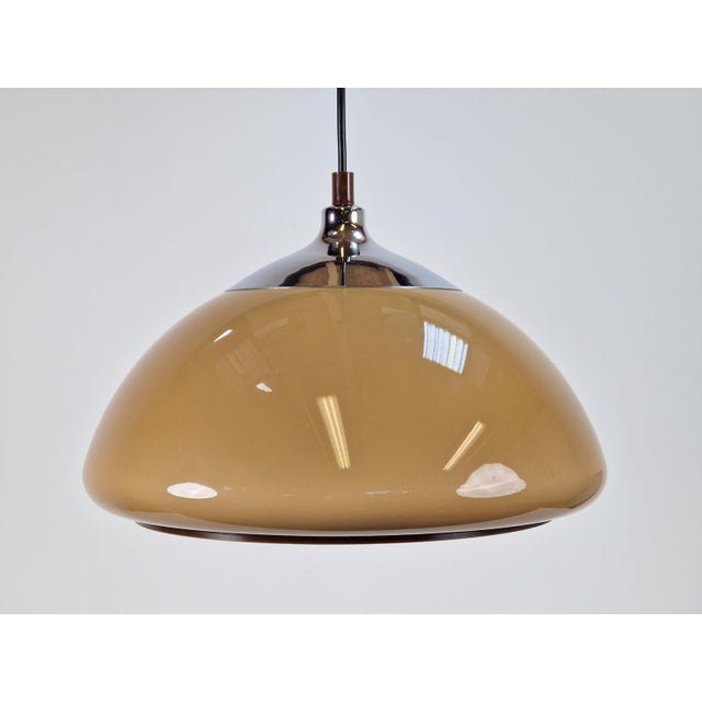 Vintage Space Age Dome Pendant Lamp in Chrome from Cosack Leuchten, Germany, 1970s For Sale - Image 4 of 14