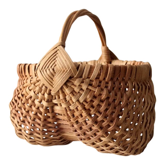 VIntage Wicker Buttocks Basket For Sale
