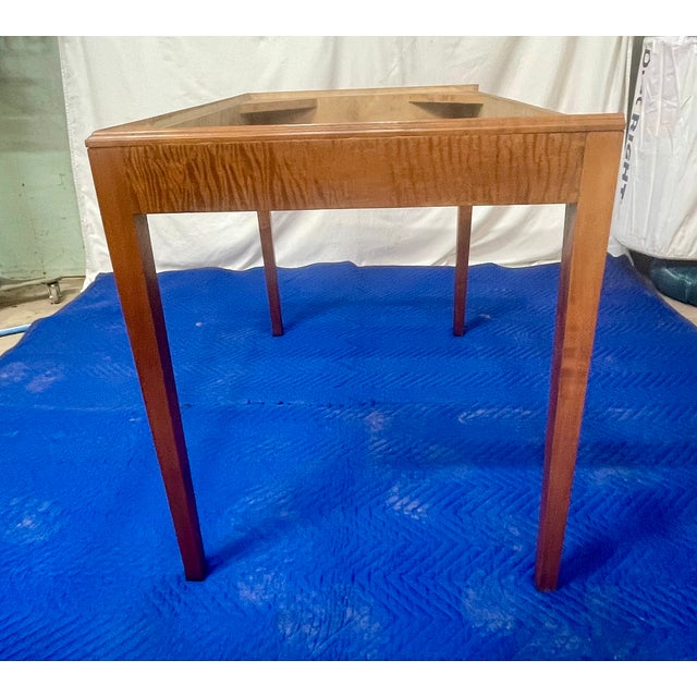 Tiger Maple Bench Made Drop Front Secretary Desk on Frame Late 20th Century For Sale - Image 15 of 18