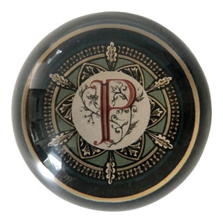 France Crystal Paper Weight - P Monogram For Sale