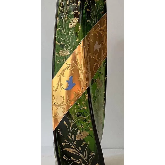 Art Nouveau Ludwig Moser Hand Painted Enamel Vase For Sale - Image 3 of 4