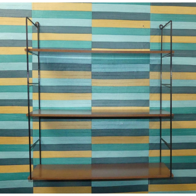 Mid-Century Modern String Shelves in Formica and Black Ladders, 1960s For Sale - Image 6 of 12