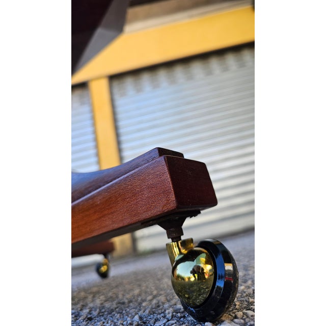 Polygonal Bar Cabinet in Mahogany and Brass by Vuillermoz, 1960s For Sale - Image 15 of 18