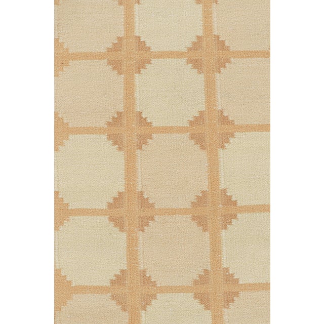 Rug & Kilim’s Scandinavian Style Rug in Peach and Beige-Brown Geometric Pattern - 5x8 For Sale In New York - Image 6 of 7