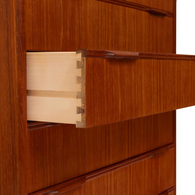 Vintage Danish Mid-Century Teak 7 Drawer Tallboy Dresser 1960s For Sale In San Francisco - Image 6 of 10