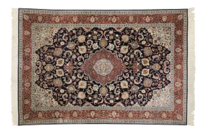 Vintage Persian Kashan Silk Rug - 04'01 X 06'01