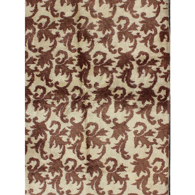 Mid-Century Modern Art Deco Design Rug With a Modern Design in Chocolate Brown and Gray Taupe For Sale - Image 3 of 7