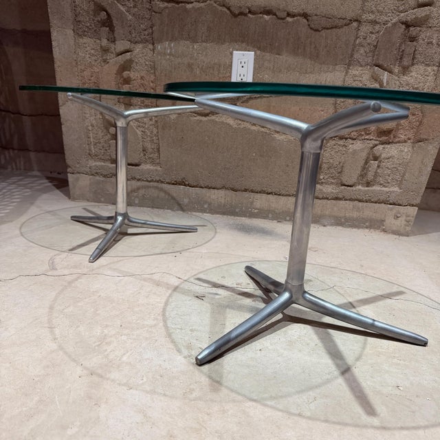 Mid-Century Modern Mid-Century Modern Aluminum Tripod Side Tables Attr Milo Baughman For Sale - Image 3 of 7