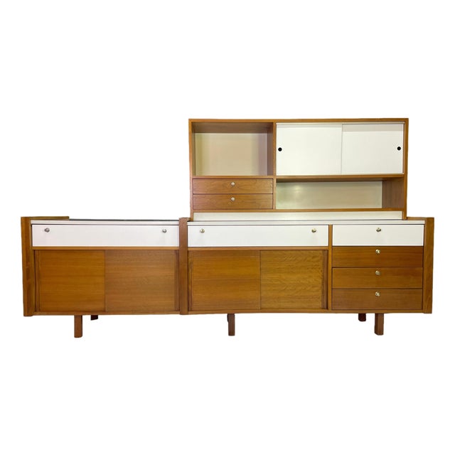 Brown Saltman Walnut Modular Wall Unit Attributed to Martin Borenstein, 1960s For Sale
