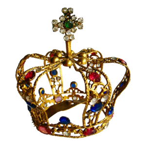 Mid 19th Century Religious Gilded Crown Statue Crown Napoleon III
