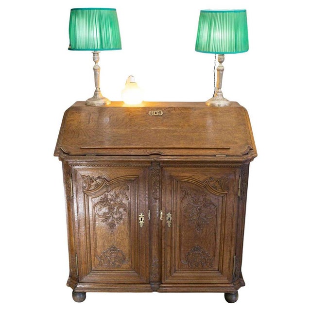 Napoleon III Sideboard with Sloping Desk in Carved Oak, 19th Century For Sale - Image 14 of 14